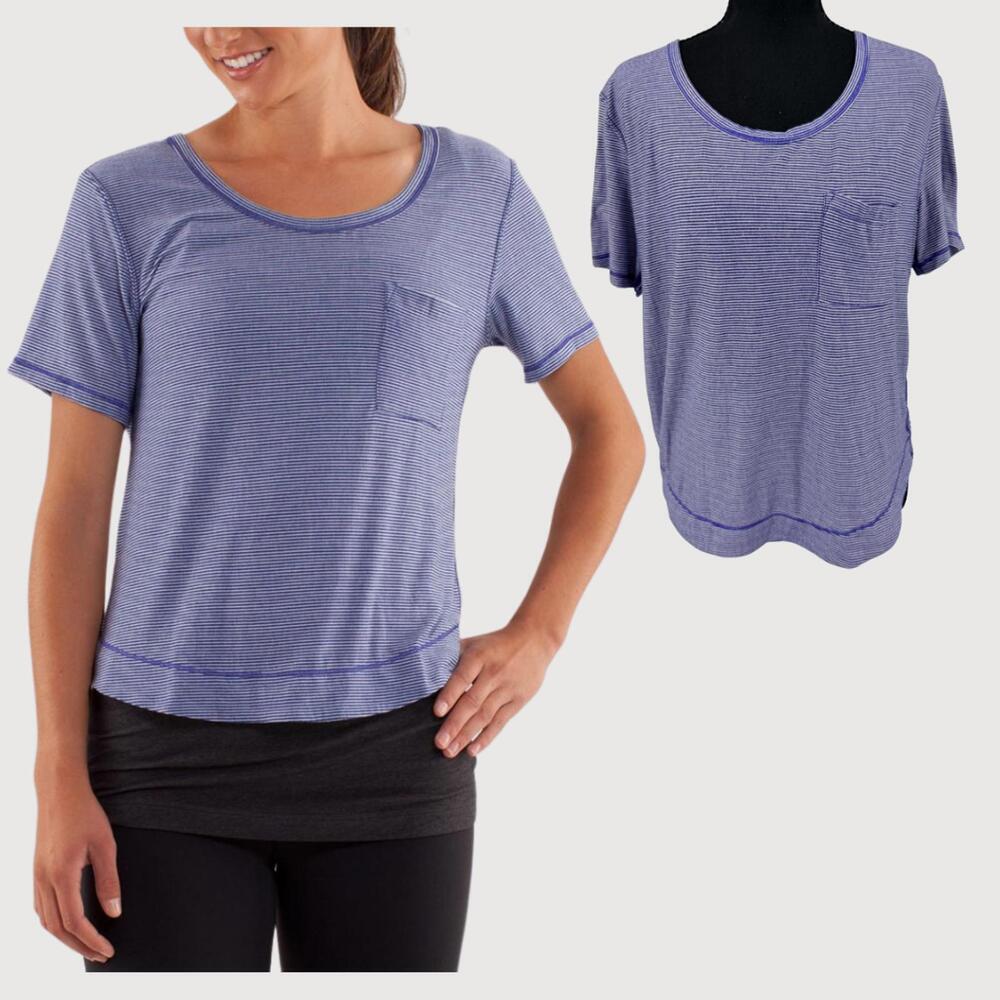Lululemon Calm Short Sleeve Tee Tonka Stripe Burnout - Medium
